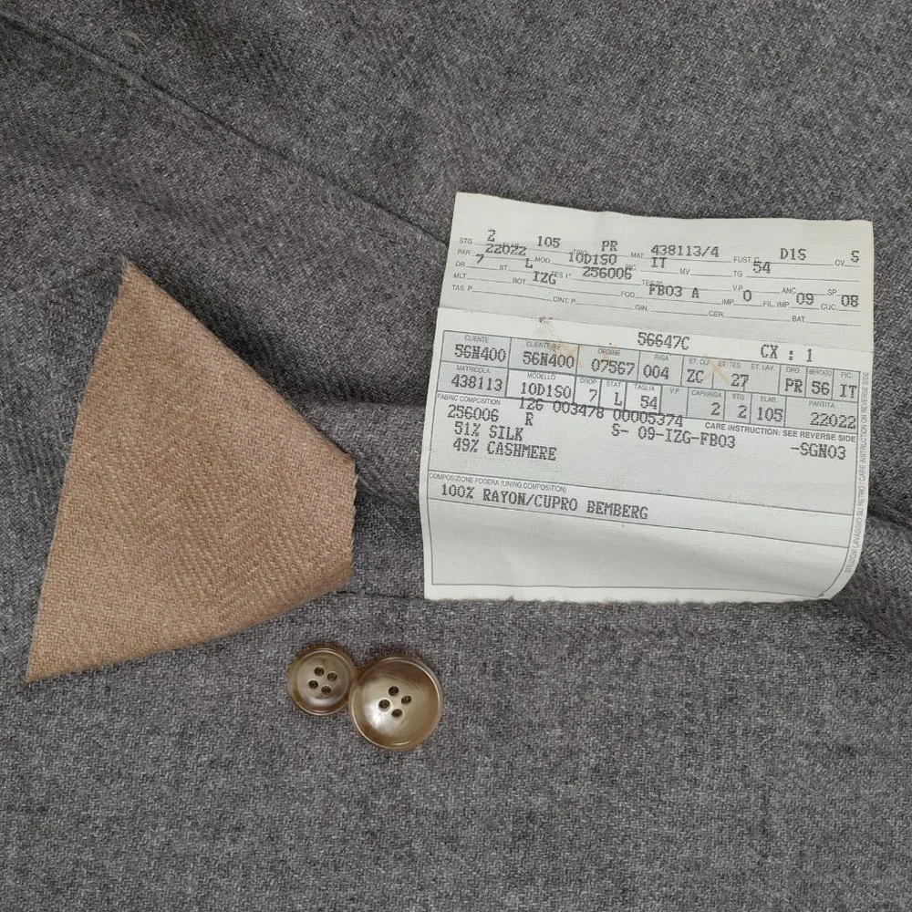 NEW Ermenegildo Zegna Sportcoat Jacket! US 44 e 54  Double Faced Silk & Cashmere